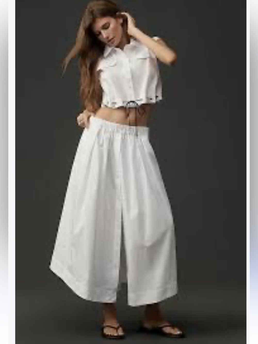 NWT retail $148 size XS #Anthropologie “Cotton Poplin Buttondown Midi Skirt”.
